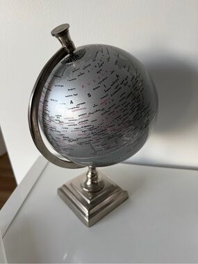 Gray Metallic Desk Globe Home Accent